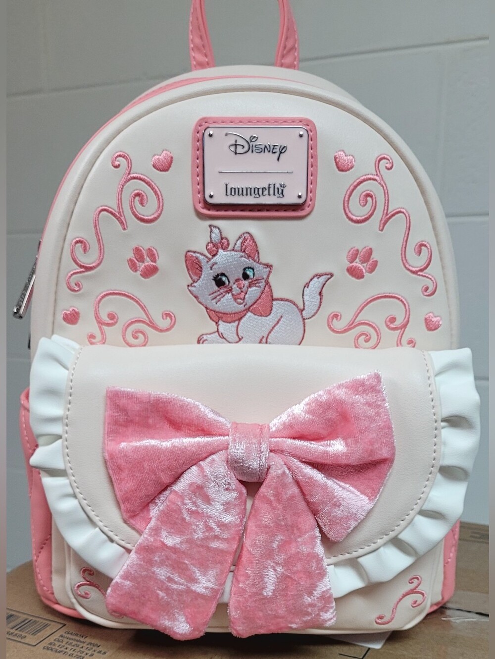Loungefly Disney The Aristocats Marie Velvet Bow Mini Backpack